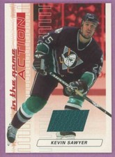2003 03-04 ITG IN THE GAME ACTION RUBY GAME-USED JERSEY DUCKS KEVIN SAWYER #M-74