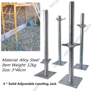 4 Pack Adjustable Leveling Jack Solid Screw Jacks For Baker-Style Scaffolding - Picture 1 of 19