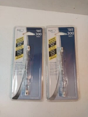 (2) NEW 300W Bright Effects Bulbs 4-11/16" Rough Service T3 R7S 130V - #138013 - Image 1 of 4