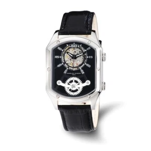 Mens Charles Hubert Leather Band 38x46mm Dual Time Watch - Picture 1 of 5