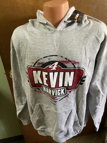 Kevin Harvick #4 Nascar Gray Men's Hoodie Sweatshirt Distressed Look X-large Cover