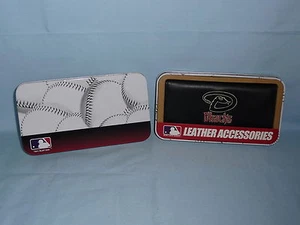 ARIZONA DIAMONDBACKS Embroidered Leather CHECKBOOK New in Tin Box! black + - Picture 1 of 5
