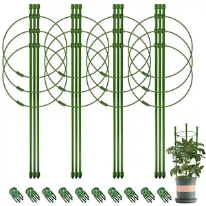4 Packs 18inch Plant Support Cages with 3 Adjustable Support Rings- Small Tom... - Picture 1 of 7