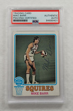 1973 MIKE BARR Signed Topps Card #198-VIRGINIA SQUIRES-PSA Slabbed