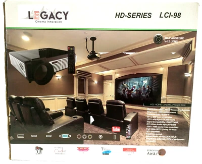 Legacy Cinema Innovation LCI-98 1080P 4k 3D LED HD Home Theater Projector NEW - Image 1 of 4
