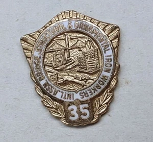 International Association Bridge & Ornamental Iron Workers 35 Year Pin 10K GF - Picture 1 of 5