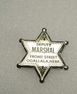 Prendedor estrella vintage tono plata lata 2" mariscal delantero St Ogallala NE Nebraska - Imagen 1 de 3