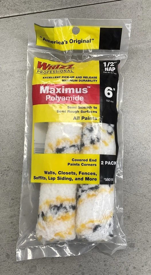  Whizz 1379056  Maximus Polyamide 1/2 " x 6 " W Mini Paint Roller Cover 2 pk - Image 1 of 1