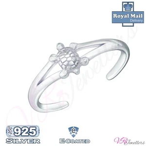 Anillo Punta de Tortuga Ajustable Plata Esterlina 925 Punta de Tortuga Cáscara Anillo Mujeres Nuevo - Imagen 1 de 2