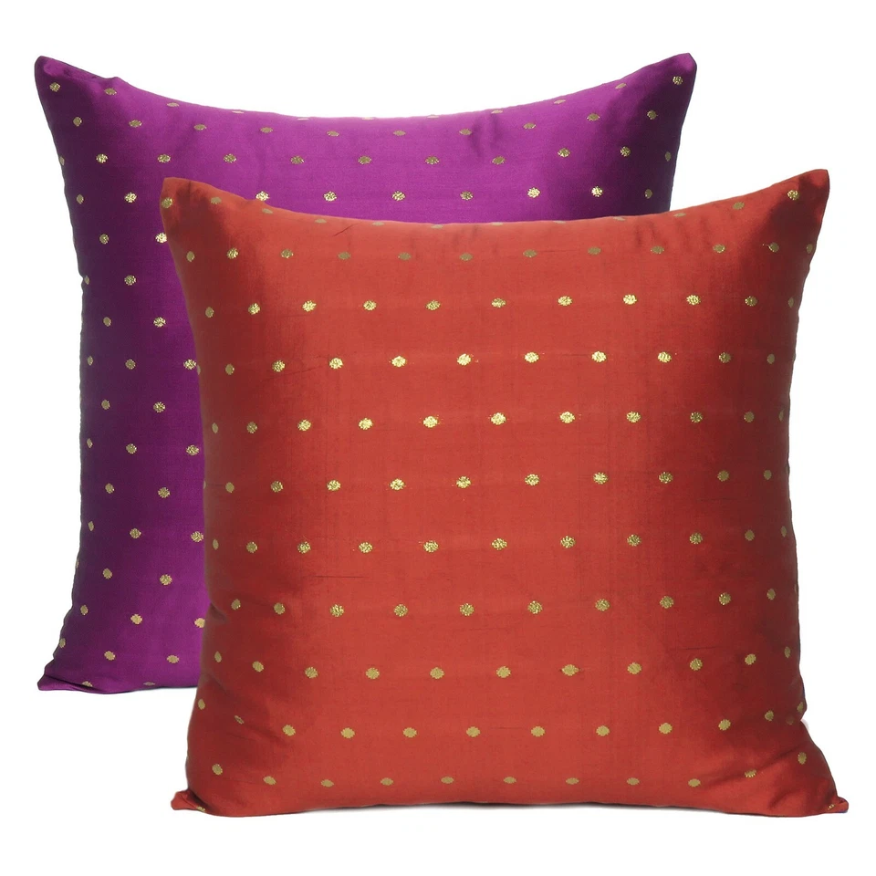 Art Silk Brocade Zipper Cushion Cover Reversible Pillow Sofa Waist Cushion Case - Imagem 1 de 4