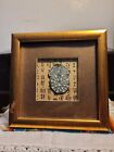 Vintage CHINESE CALENDAR Wood, Glass Side Table Stand  Frame