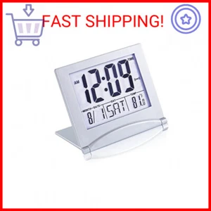 Small Digital Travel Alarm Clock Battery Operated, Portable Large Number Display - Picture 1 of 2
