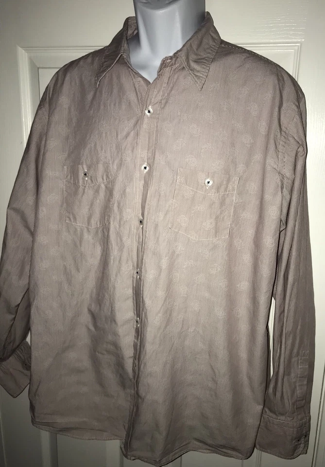 Camisa de vestir para hombre Lorenzo Uomo calce moderno talla XL rayas sutiles/cachemira Foto 1 de 4