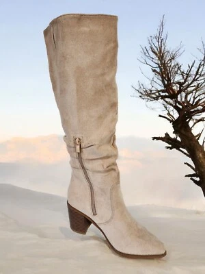 Botas occidentales para mujer imitación gamuza talla 7 botas corte rodilla exclusivas sábado noche Foto 1 de 4