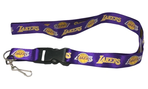 Los Angeles Lakers Breakaway Lanyard [NEW] NBA Key Chain Ring Id Holder Badge Cover
