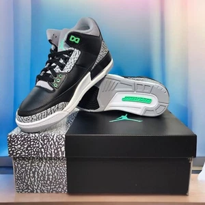 Nike Air Jordan 3 Retro Black Wolf Gray Green Glow CT8532-031 Men's Size - Picture 1 of 18