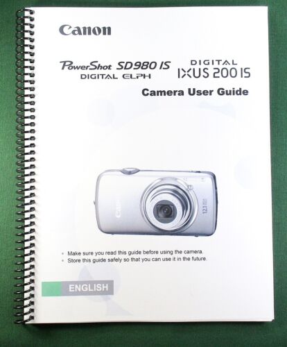 Canon Powershot SD980 IS / IXUS 200 IS Manual: 170 Pages & Protective Covers