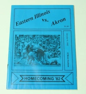 1982 Eastern Illinois gegen Akron College Football Programm Heimkehr NCAA - Bild 1 von 9
