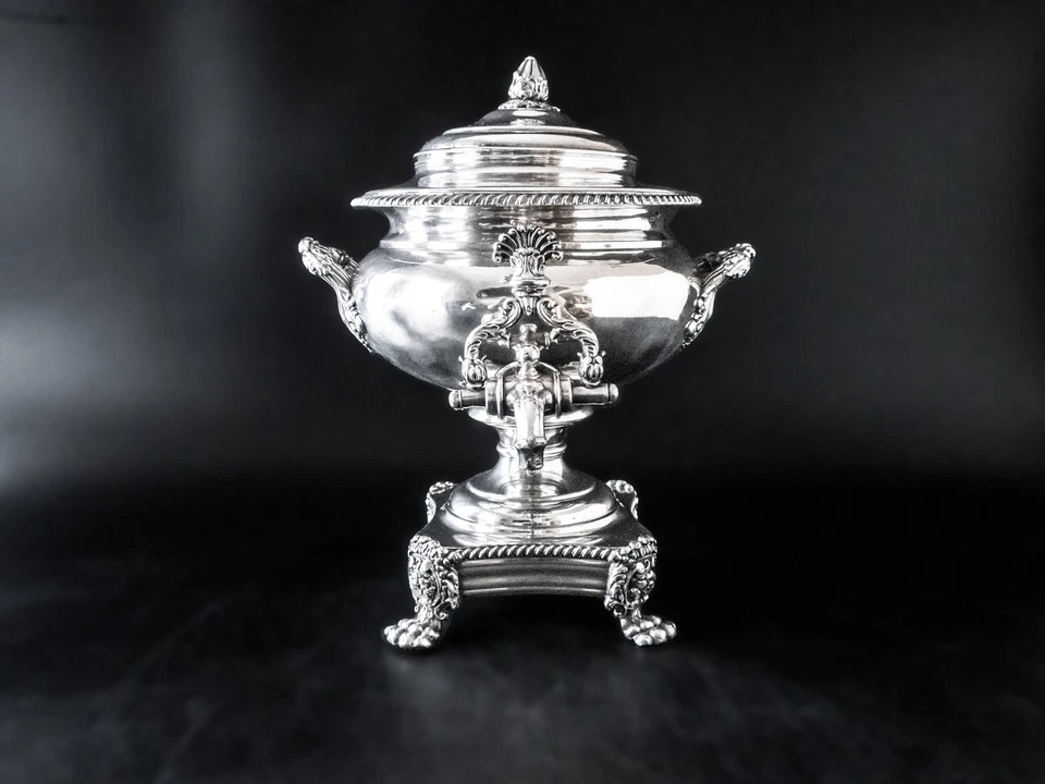 Old Sheffield Plate Tea Coffee Urn With Coal Insert Neoclassical Samov - Image 1 of 4