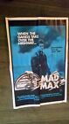 Original 1979 Mad Max Australian movie poster 40 x 27in Mel Gibson