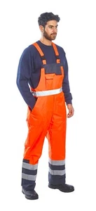 THERMISCHE HI-VIS HOSE, LÄTZCHEN & BRACE, WASSERDICHT, COVERALL, GEPOLSTERT GESTEPPT WINTER - Bild 1 von 4