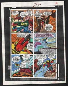 NEW GODS 3 PRODUCTION ART HAND COLORED SIGNED JACK KIRBY ANTHONY TOLLIN COA PG19 - Picture 1 of 6