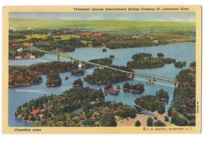 INTERNATIONAL BRIDGE St. Lawrence River Thousand Islands New York Postkarte NY - Bild 1 von 2