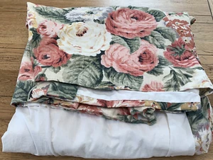 Vtg Waverly Roses Lookout Mountain Custom Bed Skirt Dust Ruffle Box Pleat Queen - Picture 1 of 17