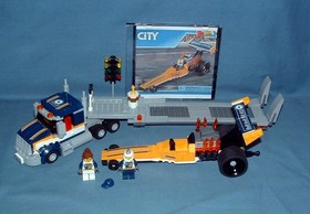 TOWN: CITY, DRAGSTER TRANSPORTER SET 60151 - LEGO - 2017 - USED