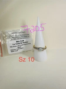 Neu im Karton Bomb Party Gr.10 BP Ring RG37038 Found My Passion LC Aquamarin Spinell Gold P - Bild 1 von 8