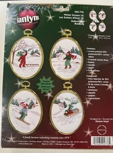 NUEVO Janlynn Navidad Invierno Escenas Marcos Bordados Adornos #04-776 SELLADO - Imagen 1 de 2