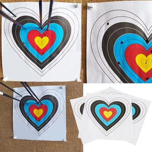 Bogenschießen Ziele Papier Herzförmige Schießen Pistole Darts Spiel Bogen Praxis - Picture 1 of 10
