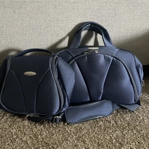 Samsonite Travel Bag Small Carry On Bag With Cosmetic Tote Blue Nylon weekender - Picture 1 of 16