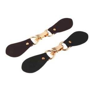 Pair of Leather Snap Toggle Closure Toggle Buttons with - Picture 1 of 12
