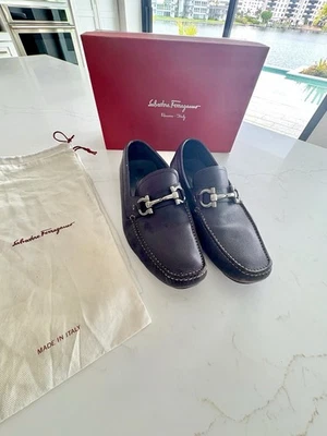 Salvatore Ferragamo Driving Loafers Shoes Brown Leather Bit Men's Size 10 EE - Image 1 of 4