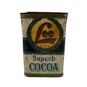 Vintage HD Lee Mercantile Co. Superb Cocoa Can Salina, KS Kansas City - Picture 1 of 11
