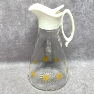 Vintage Log Cabin MCM Glass Syrup Dispenser Starburst Pattern 12oz - Picture 1 of 14