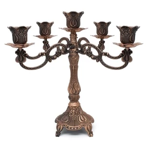 Metal Candelabra 5-Candle 10.1 Inch Tall Candle Holder Stick for Home Wedding... - Picture 1 of 6