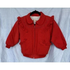 Goldenwood Red Ruffle & Ribbon Collar Jacket Coat Child / Girls Size 6x Western - Picture 1 of 7