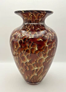 Michael Cohn & Molly Stone Studios Blown Art 2013 Hand Blown Tortoise Shell Vase - Picture 1 of 10