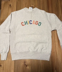 Champion Reverse Weave CHICAGO Sweatshirt Men's Small S Graphic Heather Gray - Picture 1 of 7