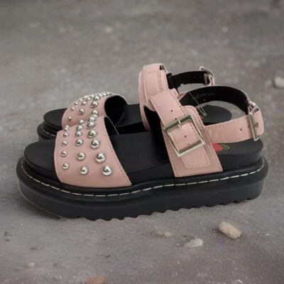 Mudd ALEXIS pink studded platform sandals 6 lolita Double Strap Open Toe Punk - Image 1 of 4