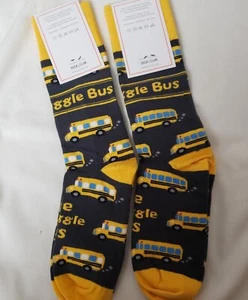 NEW Sock Club Custom Socks STRUGGLE BUS yellow Gray NEW Funny 2 Pair Cotton, Fun - Picture 1 of 4