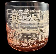 1984 Quahog Hollow PINK Etched Collectible #2 Drinking Glass Boston MA Landmarks