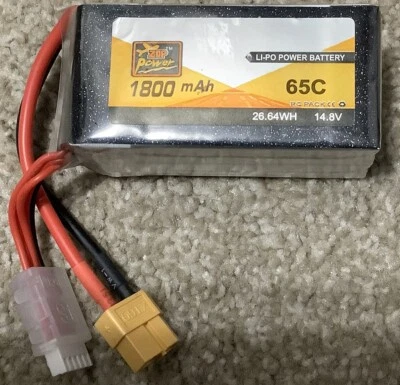 Batería ZOP Power 14.8V 1800mAh 65C 4S LiPo con enchufe XT60 Foto 1 de 4