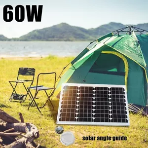 60W Solar Panel 12V Trickle Battery Charger For Caravan Car Van Boat 60 Watt - Picture 1 of 10