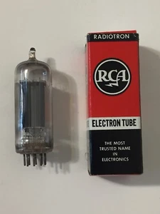 Vintage 1950s RCA 6FQ7 Radiotron Electron Radio Vacuum Tube Gray Plates In Box - Picture 1 of 8