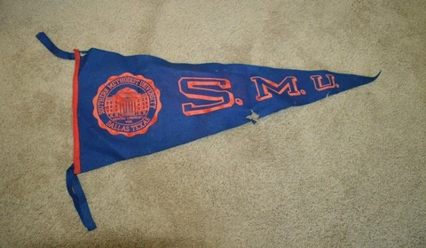 Vintage SMU Chipenco Chicago Southern Methodist University Texas Felt Pennant Cover