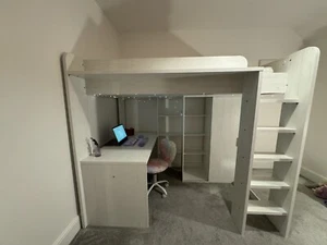Parisot High Sleeper Bed With Integrated Desk And Wardrobe - Mint Condition - Picture 1 of 16