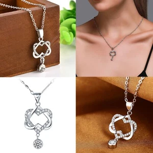 1PC Women Alloy Pendant Necklace Resin Rhinestone Decor Chain Fashion Charming - Picture 1 of 17